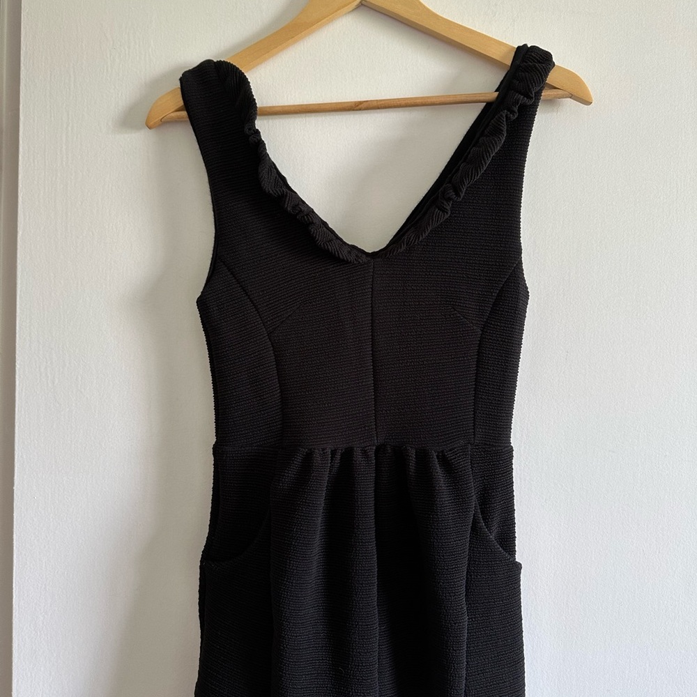Anthropologie Maeve Black Ruffle Ottoman Cocktail Dress Size XS EUC - Picture 9 of 13